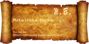 Mateicska Benke névjegykártya